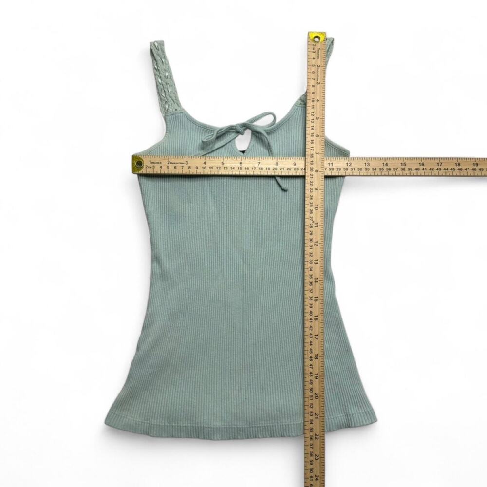 Apostrophe Baby Blue Fitted Y2K 100% Cotton Tank Top - Picture 6 of 7